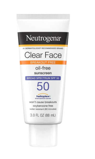 Clear Face Break-Out Free Liquid Lotion Sunscreen Broad Spectrum SPF 50 - 88 ML